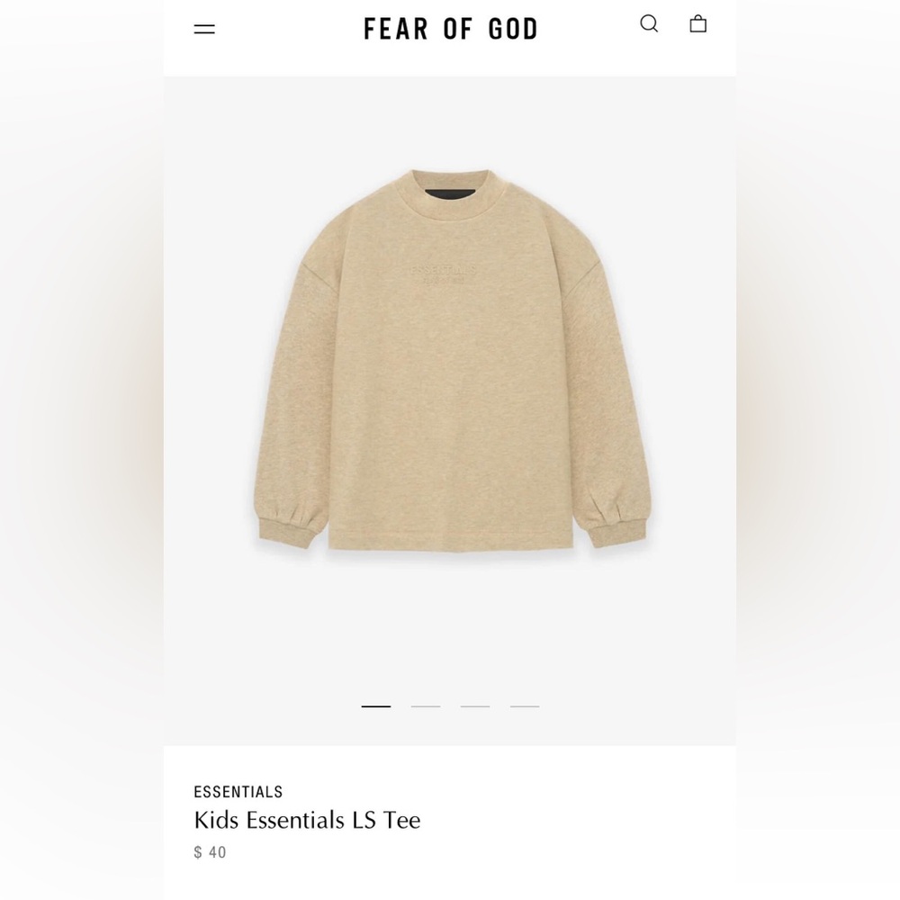 Kids Fear Of God T Shirt Size: 10